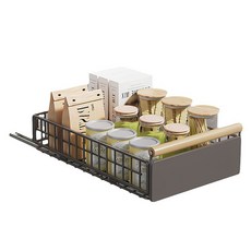 ProLiving 食品儲藏室整理盒 水槽廚房滑動層架 收納盒 收納籃, 1個, 灰色
