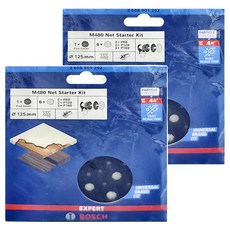 BOSCH 博世 台灣公司貨 超耐久圓型黏扣集塵砂紙套裝組 M480 P80 2個 + P120 2個 + P180 2個 + 底盤, 2組