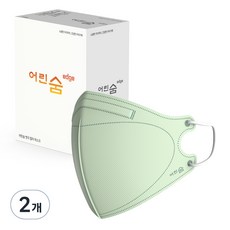 어린숨 엣지 새부리형 컬러 마스크 대형, 30개입, 2개, 민트
