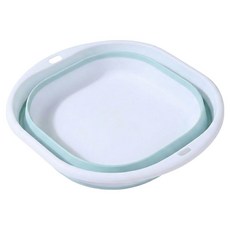 葉子小舖 多功能折疊臉盆 大 藍白色 節省空間 方便收納, 1個