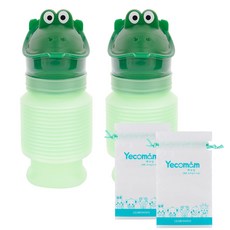 Yecomam 攜帶式孩童小便器 2入+收納袋 2入, 綠色