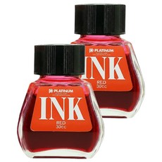 PLATINUM 白金牌 鋼筆專用墨水 INK-400 30ml, 紅色, 2罐