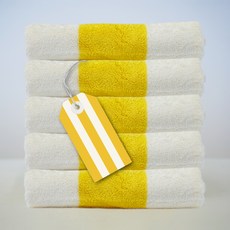 Cotton Harmony 頂級紗染設計飯店圖案毛巾 200g 40支精梳棉, 條紋金黃色, 5個