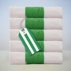 Cotton Harmony 優質紗染設計圖案飯店毛巾 200g 40支精梳棉, 條紋森林綠, 5個