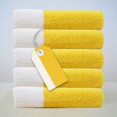 Cotton Harmony 圖案毛巾 200g 40支 精梳棉, 經典金黃色, 5個