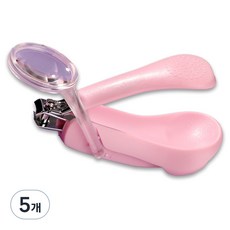 떼루와 유아용 전용 안심 돋보기 손톱깎이, 핑크, 5개
