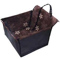 捷華 寵物後座單座坐墊 咖啡花朵, 53 x 58 x 36cm, 1個