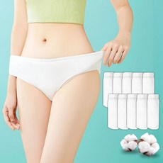 Gold Pang 女性用透氣純棉拋棄式內褲 10件組, 白色