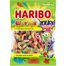 하리보 웜즈 사우어 젤리, 80g, 1개
