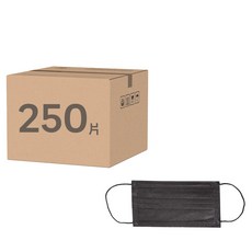 JUN 郡昱 成人平面滿版醫療口罩, 曜石黑色, 50片, 5盒