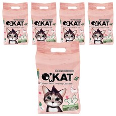 O'KAT 美喵人生 條狀豌豆凝結砂, 100%天然可生物分解豌豆纖維, 低粉塵, 6L, 清新馬鞭草, 5包