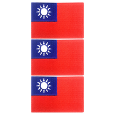 A-ONE 匯旺 國旗刺繡布貼 DIY徽章 6x4cm 螺縈刺繡線 聚酯纖維 台灣製, 彩色, 1組