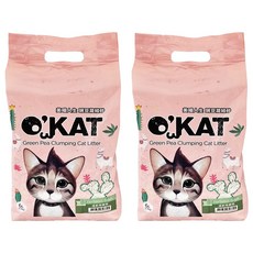 O'KAT 美喵人生 條狀豌豆凝結砂, 100%天然可生物分解豌豆纖維, 低粉塵, 6L, 清新馬鞭草, 2包