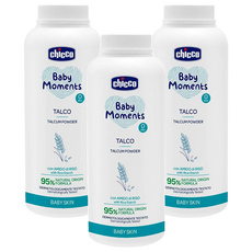 Chicco 嬰兒植萃細緻爽身粉 150g 適用年齡0m+ 通過皮膚科醫師臨床測試, 3瓶