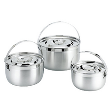 Mother Goose 鵝媽媽 凱芮304不鏽鋼調理鍋組 16 + 19 + 22cm 3個, 1組, 銀色