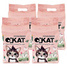 O'KAT 美喵人生 條狀豌豆凝結砂, 100%天然可生物分解豌豆纖維, 低粉塵, 6L, 清新馬鞭草, 4包