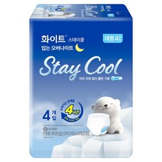 화이트 스테이 쿨 입는 오버나이트, 대형, 4개입, 1개