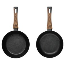 Silvat IH電磁爐適用Carino鍋具2件組, 1組, 黑色, 平底鍋 20cm+炒鍋 20cm