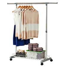 가화홈시스 스텐 이동형 1단 바구니 행거 실버 SMH1001M