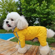 Arti Pet 寵物狗跨境反光雨衣, 黃色, 1個