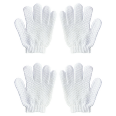 KEYTOSS 詰朵斯 自然無染 去角質沐浴手套, 白色, 1入, 2個