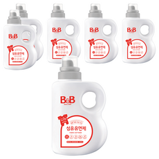 비앤비 섬유유연제 베르가못&그레이프후르츠향 용기형, 1.5L, 6개