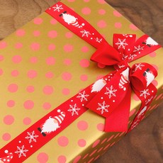 크리스마스 칼라도트 종이 롤 포장지 10m, 다홍, 2개