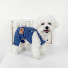 Seikokoa 狗狗牛仔吊帶褲, 海軍藍, 1個