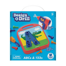 Educational Insights 天才工程師 ABC123學習組，包含36張活動卡片和電動螺絲起子, 1組