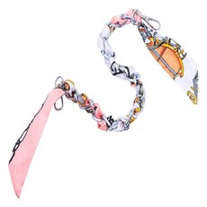 Timo 復古絲巾金屬編織手機短掛鍊，尺寸約585x42x16mm, 古著白, 1條