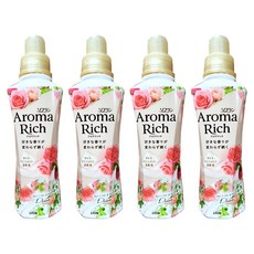 LION 獅王 Aroma Rich 衣物香氛柔軟精 480ml-植物性柔軟成分, 防靜電, 防臭抗菌, 嬰兒衣物也能使用, 4瓶
