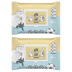 Nu4PET 陪心寵糧 植淨毛孩抑菌潔膚濕巾 全食品級原料 pH6.7溫和中性 無色無味, 80張, 2包