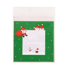 Santa Window 餅乾袋 綠色 13 x 13 + 4 cm, 1件, 200個
