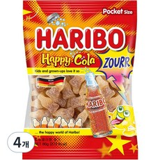 하리보 해피콜라향 사우어 젤리, 80g, 4개