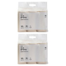 JAJU 竹製不易飛絮捲筒廚房紙巾, 6入, 2個