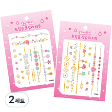 Tomini 閃亮珠寶紋身貼紙2件組, 2套, TT001, TT004