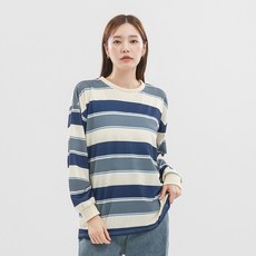 엘쏘 여성용 럭비티 스트라이프 루즈핏 맨투맨