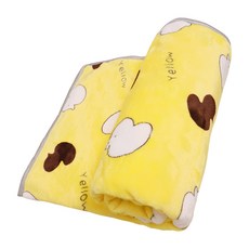 毛皇上 法蘭絨寵物毛毯 M(70 x 50cm) 可愛小鴨鴨黃色 柔軟舒適保暖寵物墊, 1條