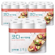 CODI MEGA 天然紙漿廚房紙巾, 165張, 18個