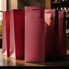 리드홈 최고급 펄 노블레스 전통주 샴페인 와인 쇼핑백, 레드, 5개