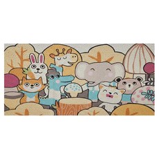 JOSIC 北歐風刮沙絲圈地墊, 動物樂園, 1個