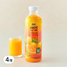 썬업 오렌지&감귤 주스, 4개, 750ml