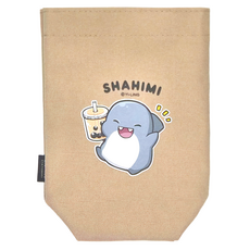 CCHING 青青文具 鯊西米水壺提袋 內層防水材質, 喝珍奶 棕色, 1個