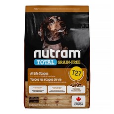 nutram 迷你犬 T27 無穀全能犬糧, 雞肉 + 火雞肉, 5.4kg, 1袋