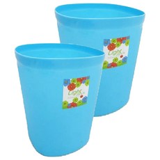 KEYWAY 聯府 生活 King 好運花方型中垃圾桶 9.5L 2個, 藍色