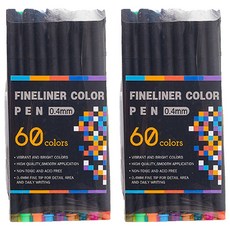 Khohimo 顏料細字彩色筆套組 0.4mm, 2套, 60色