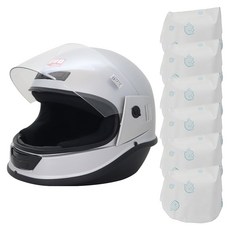 EVO 全罩式安全帽 附免洗不織布內襯套 6個 頭圍57~60cm, 銀色