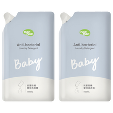 nac nac 抗菌防蟎嬰兒洗衣精 補充包, 1.1L, 2包