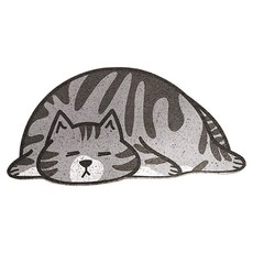 AFAMIC 艾法 喵星人 刮泥玄關腳踏墊, 灰色 + 黑色 + 白色, 1個