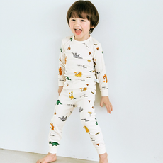 Maykids 幼童/青少年 Let's Go Dino 30支羅紋棉上下衣套裝